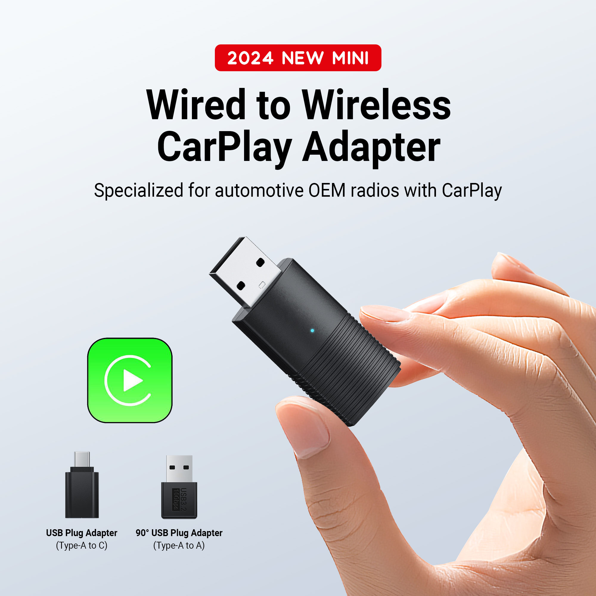 Bluetooth Adapter Receiver - OTTOMOTION Mini Wireless CarPlay Adapter Portable