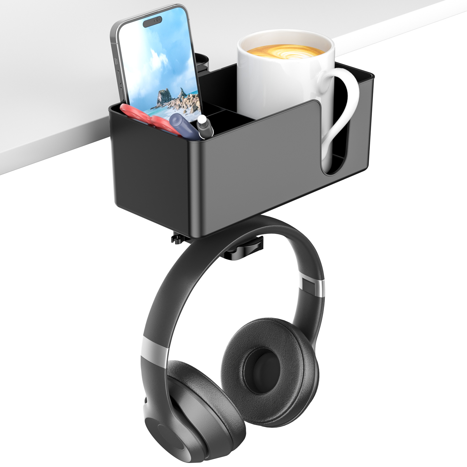 Headphone Stand Desk - 4 in 1 Desk Headphone Hanger