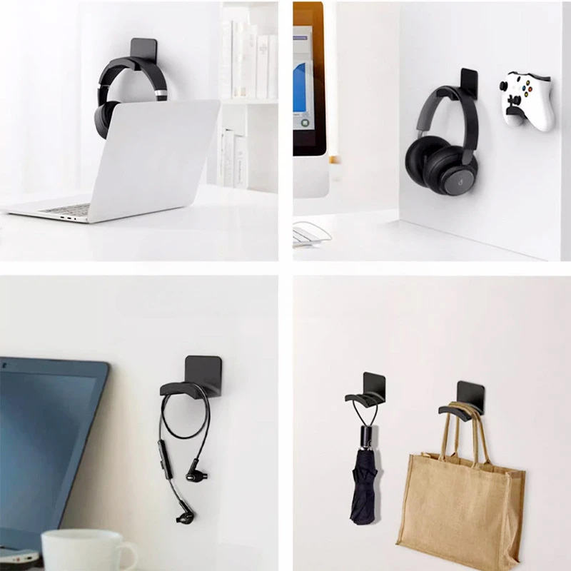 4Pcs Black Adhesive Headphone  - Headphone Stand Desk reseña y precio
