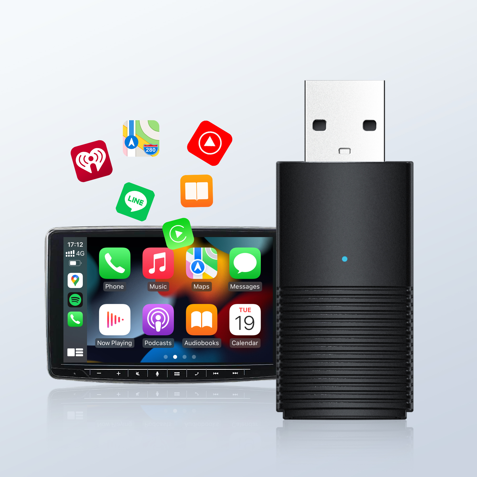 OTTOMOTION Mini Wireless CarPl - Bluetooth Adapter Receiver reseña y precio