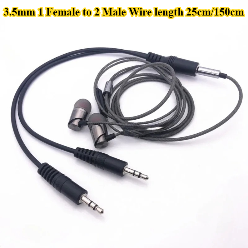 2/5Pcs/lot 3.5mm 1 to 2 Audio  - Earphone Splitter Jack reseña y precio