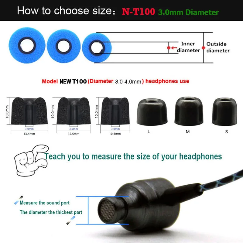 20Pairs ANJIRUI T100 Memory Fo - Earphone Foam Tip reseña y precio