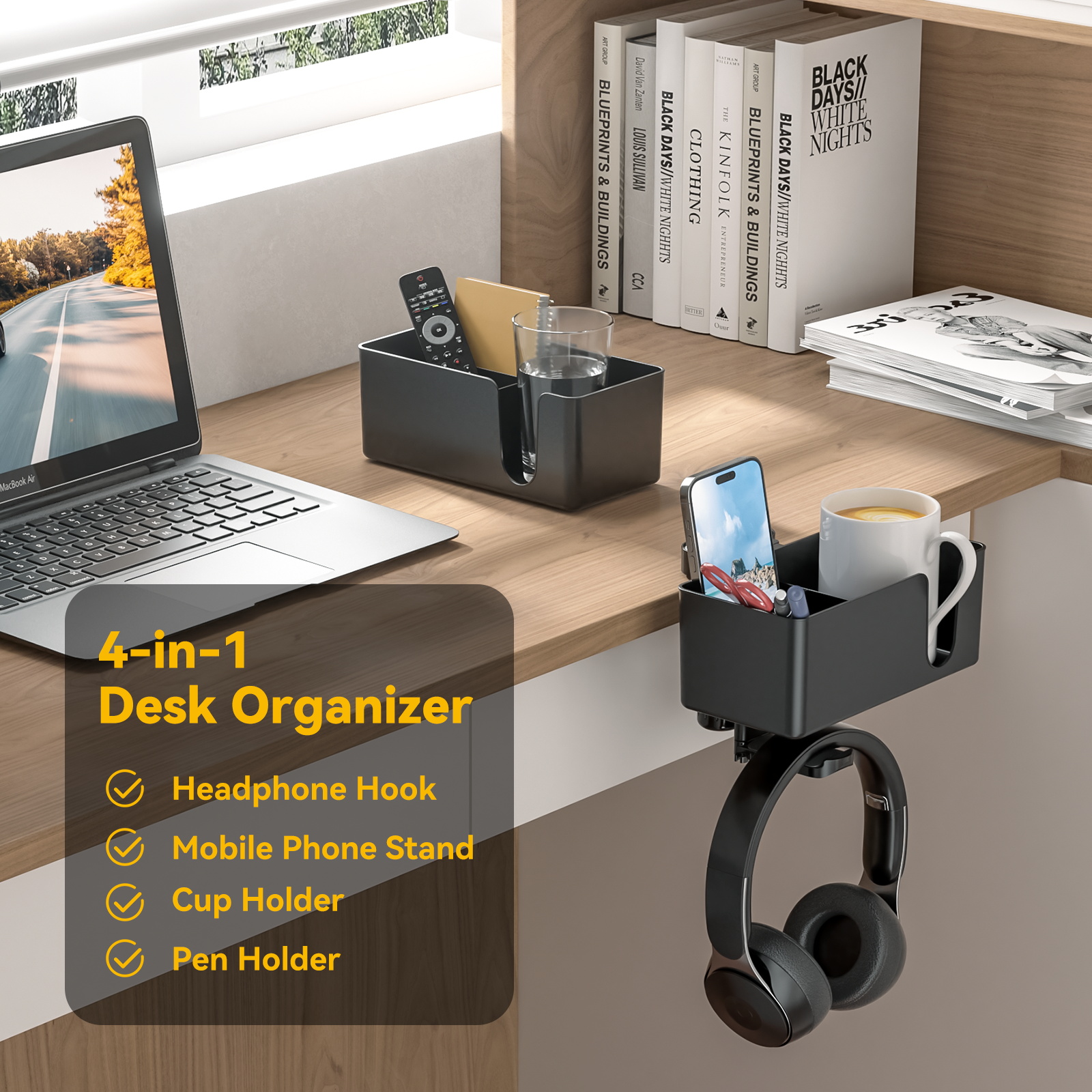 4 in 1 Desk Headphone Hanger C - Headphone Stand Desk reseña y precio
