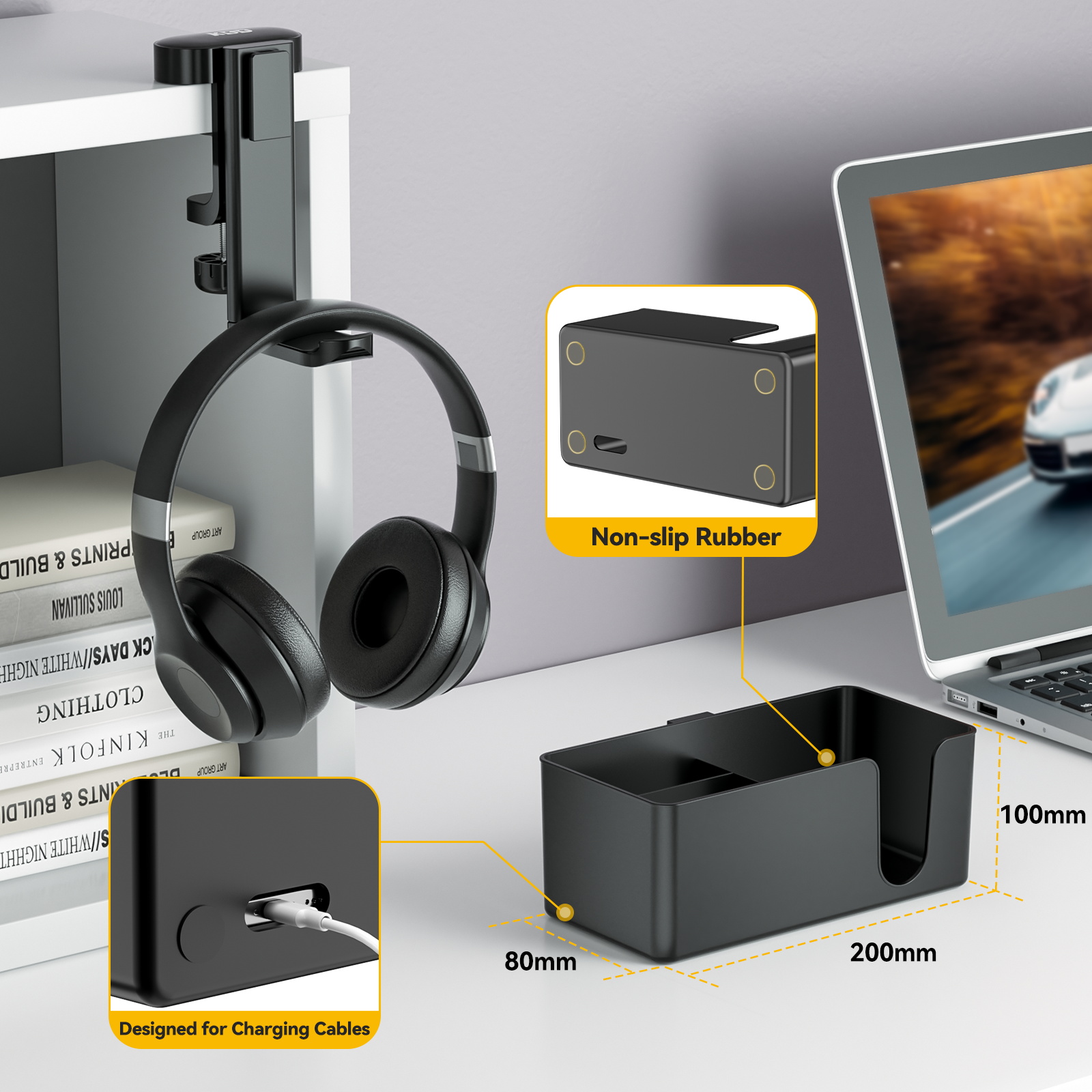 4 in 1 Desk Headphone Hanger C - Headphone Stand Desk reseña y precio