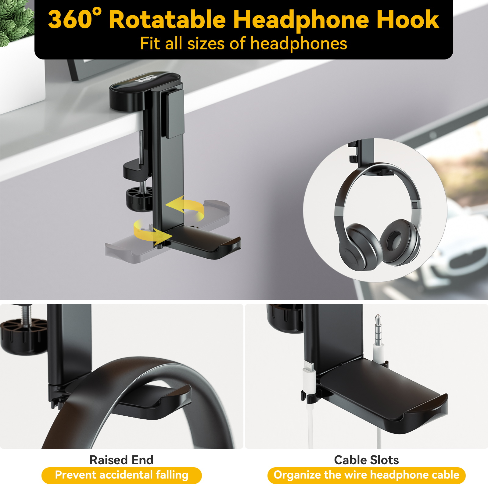 4 in 1 Desk Headphone Hanger C - Headphone Stand Desk reseña y precio