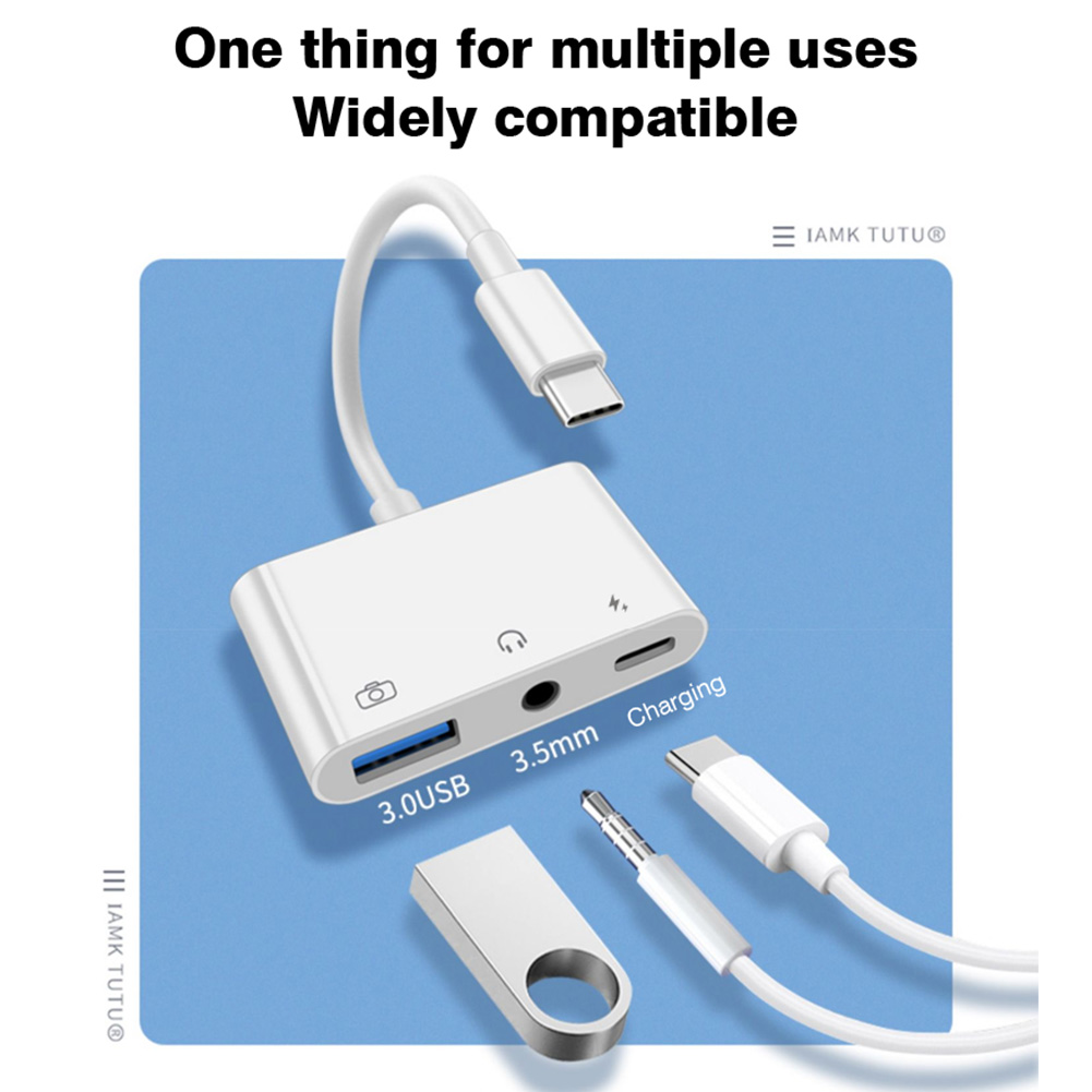 3 in 1 Type C to 3.5mm Jack Ea - Earphone Splitter Jack reseña y precio