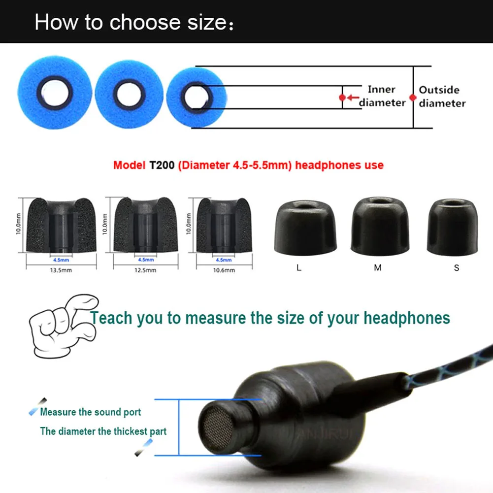 12Pair ANJIRUI Memory Foam Ear - Earphone Foam Tip reseña y precio