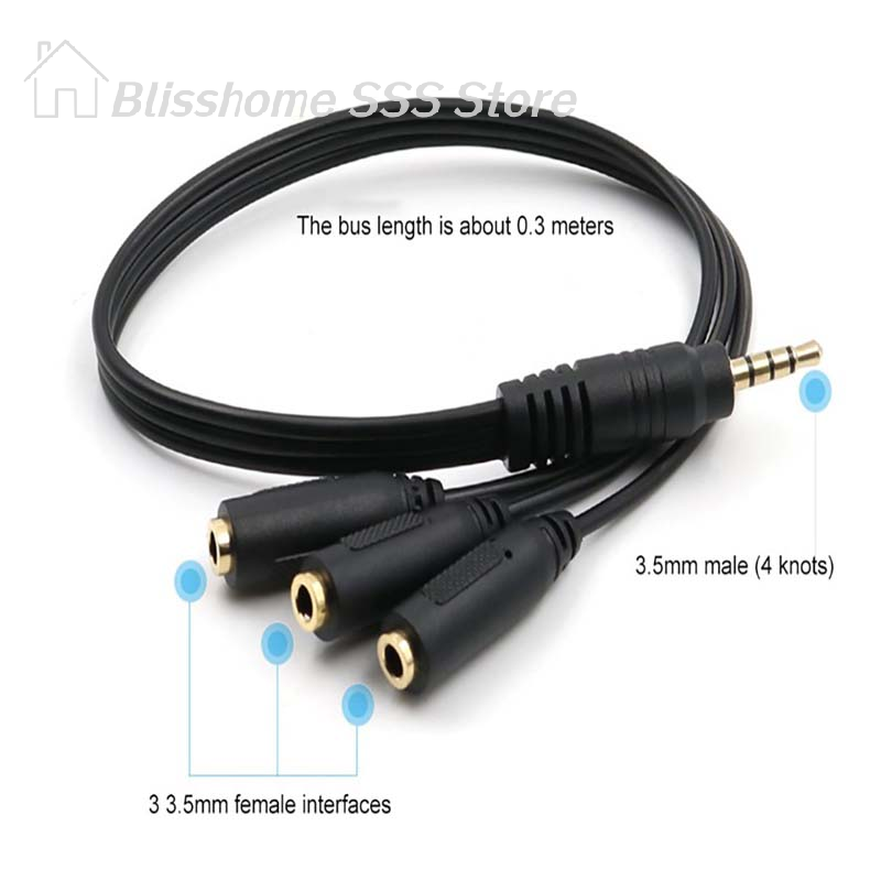 【S】3.5mm 3 Way Port Aux Multi  - Earphone Splitter Jack reseña y precio