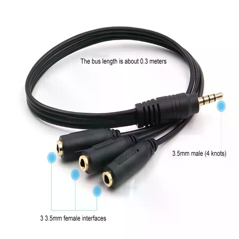 3.5mm 3 3.5mm 1 3 Adapter Way  - Earphone Splitter Jack reseña y precio