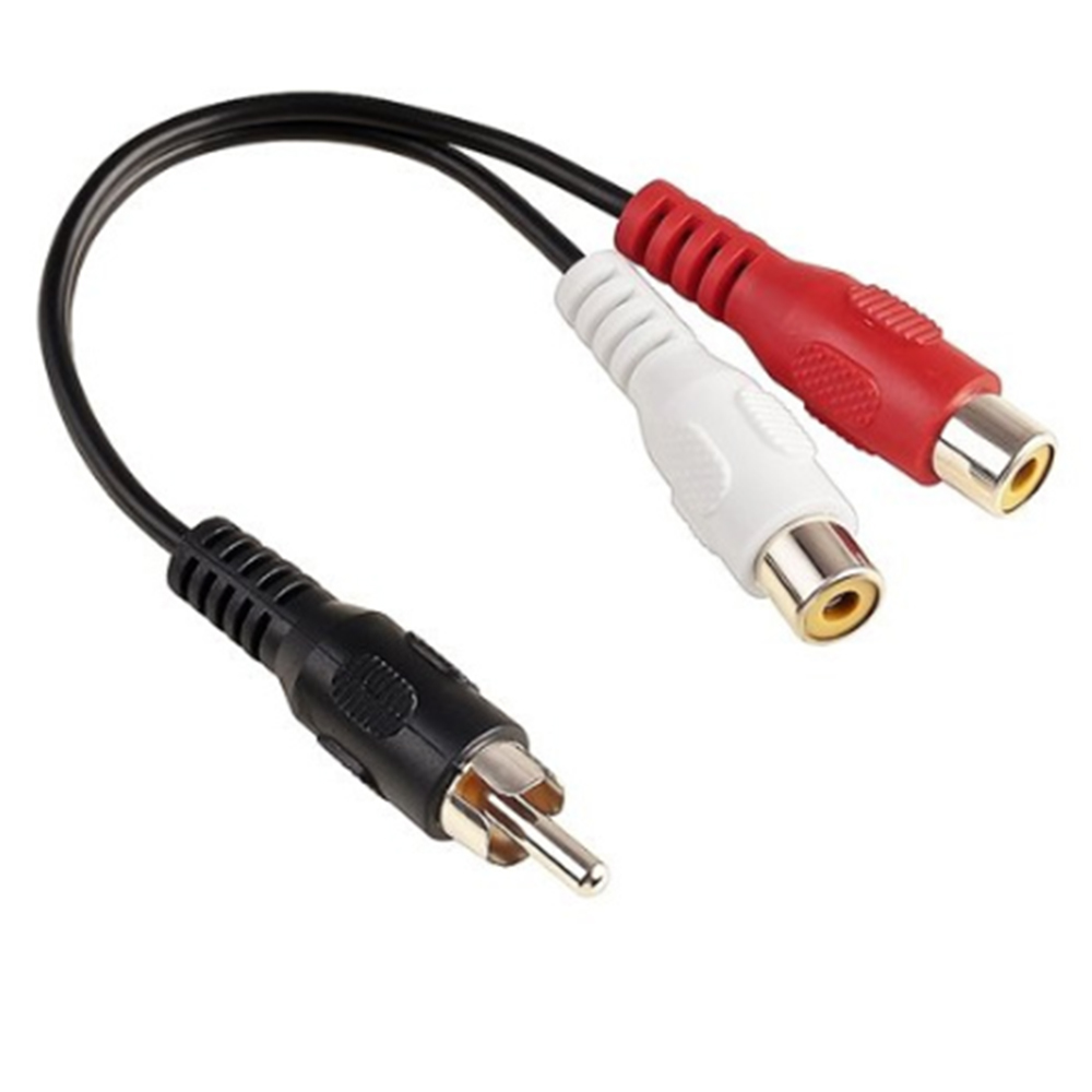 1 RCA Male Mono To 2 RCA Femal - Audio Splitter Y reseña y precio
