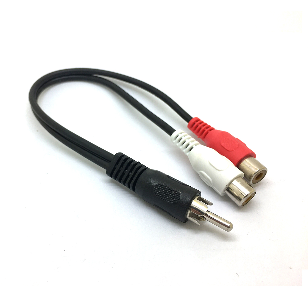 1 RCA Male Mono To 2 RCA Femal - Audio Splitter Y reseña y precio