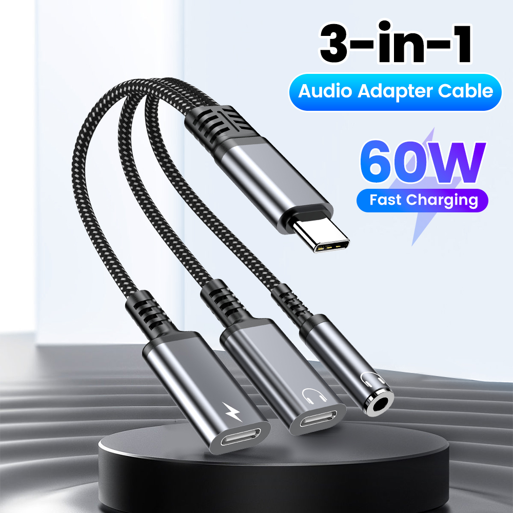 Type C Audio Adapter Cable 3in - Earphone Splitter Jack reseña y precio