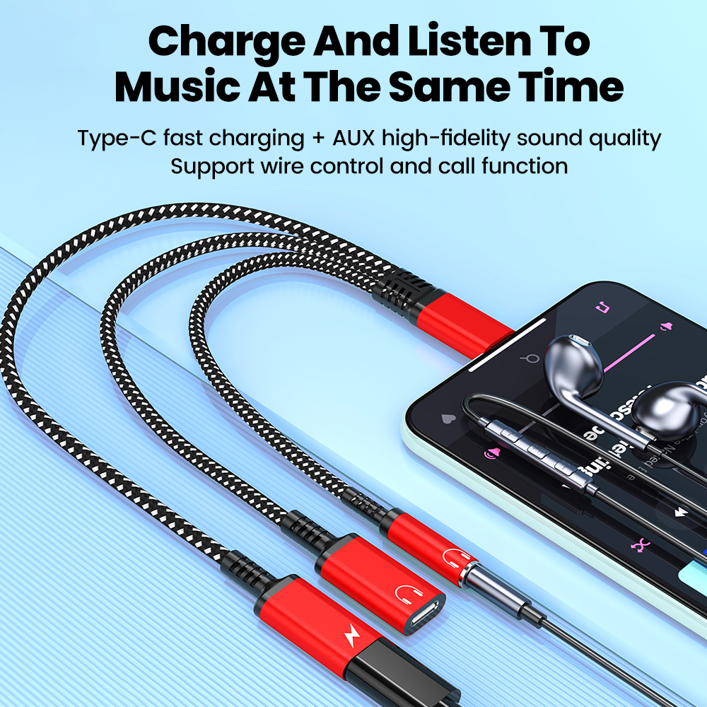 Type C Audio Adapter Cable 3in - Earphone Splitter Jack reseña y precio